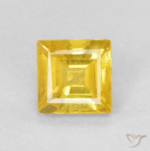 0.59ct Natürlicher Honiggelb Saphir, Quadrat, VS