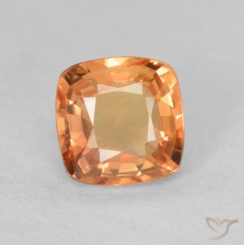 0.50ct Natürlicher Mittelorange Saphir, Kissen, VVS-VS