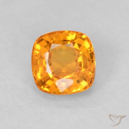 0.48ct Natürlicher hellorange Saphir, Kissen, VVS-VS