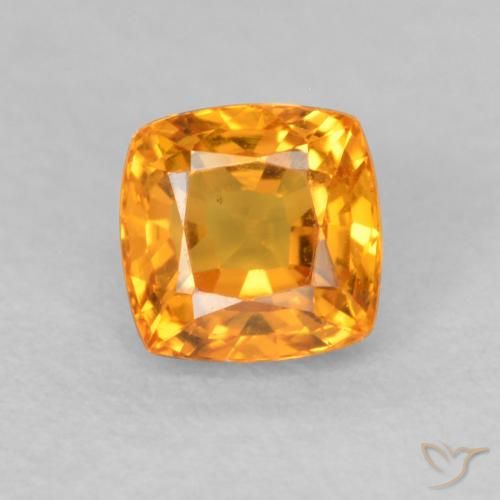 0.61ct Natürlicher Mittelorange Saphir, Kissen, VVS-VS