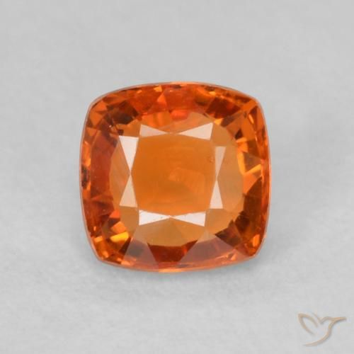 0.55ct Natürlicher Feuerorange Saphir, Kissen, VVS-VS