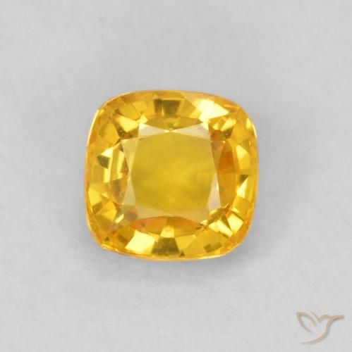 0.62ct Natürlicher Helles Gold Saphir, Kissen, VVS
