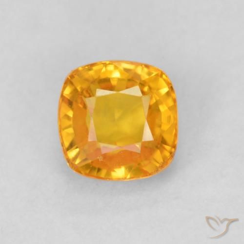 0.68ct Natürlicher Mittelorange Saphir, Kissen, VVS