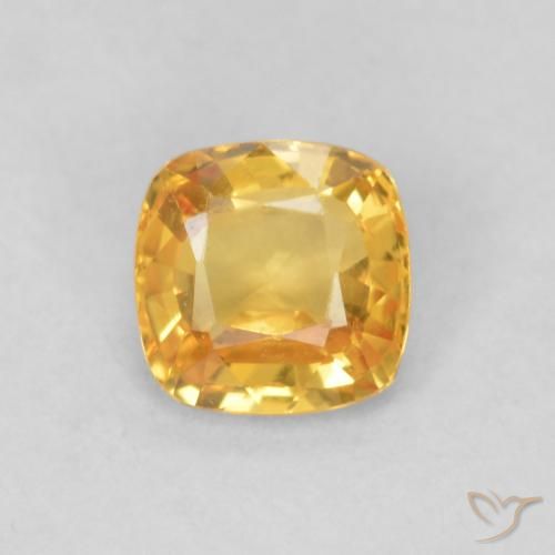0.54ct Natürlicher Orange-Gold Saphir, Kissen, VVS