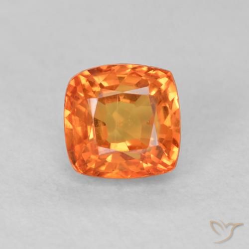 0.64ct Natürlicher hellorange Saphir, Kissen, VVS