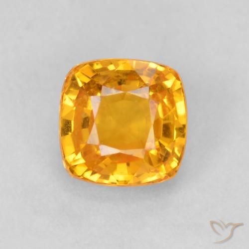 0.76ct Natürlicher Orange-Gold Saphir, Kissen, VVS