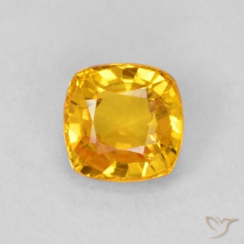 0.63ct Natürlicher Mittelgold Saphir, Kissen, VVS