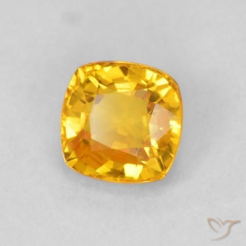 9,17 ctw natürlicher Mittelgold Saphir, Kissen, VVS