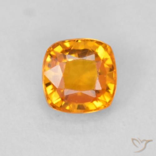 0.63ct Natürlicher hellorange Saphir, Kissen, VVS