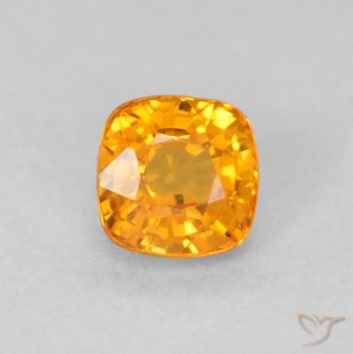 0.56ct Natürlicher hellorange Saphir, Kissen, VVS