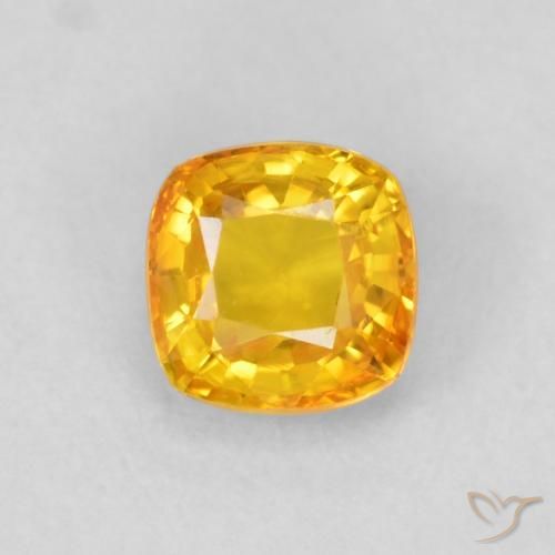 0.65ct Natürlicher Mittelgold Saphir, Kissen, VVS