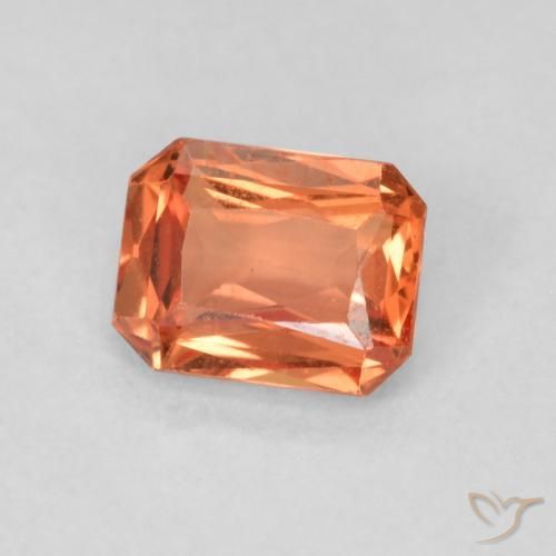 9,17 ctw natürlicher orange-rot Saphir, Oktagonschliff, VS