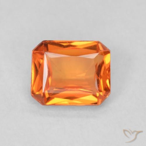 0.54ct Natürlicher Feuerorange Saphir, Smaragdschliff, VS