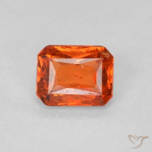 0.47ct Natürlicher Amber Orange Saphir, Smaragdschliff, SI