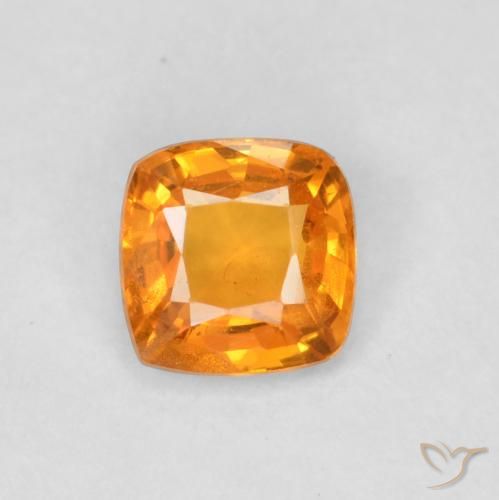 0.49ct Natürlicher hellorange Saphir, Kissen, VS