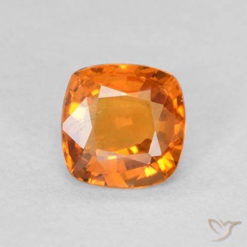 0.56ct Natürlicher hellorange Saphir, Kissen, VS, Photo A