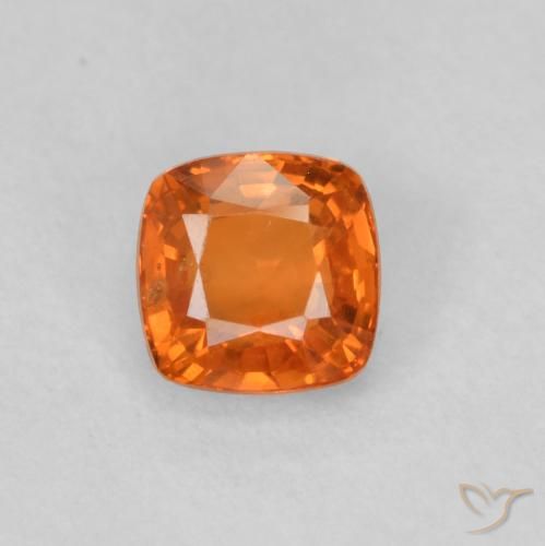 0.49ct Natürlicher Amber Orange Saphir, Kissen, VS