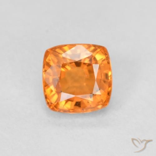 0.53ct Natürlicher Amber Orange Saphir, Kissen, VS