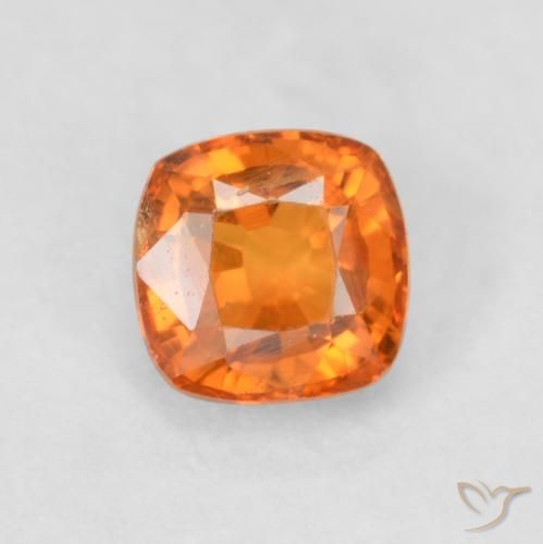 0.67ct Natürlicher Feuerorange Saphir, Kissen, VS