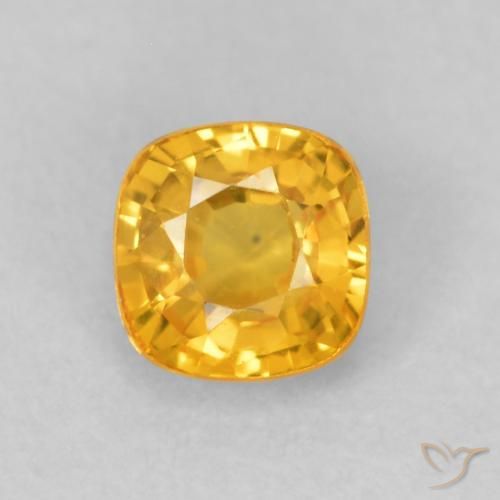 0.56ct Natürlicher gold-orange Saphir, Kissen, VVS-VS