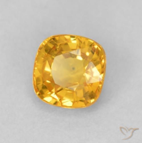 9,17 ctw natürlicher gold-orange Saphir, Kissen, VVS-VS