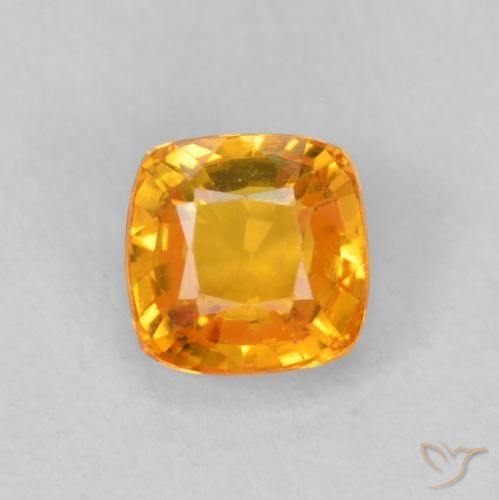 0.52ct Natürlicher Orange-Gold Saphir, Kissen, VVS-VS