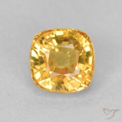 0.63ct Natürlicher Helles Gold Saphir, Kissen, VS
