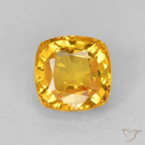 0.60ct Natürlicher Mittelorange Saphir, Kissen, VVS-VS, Photo A