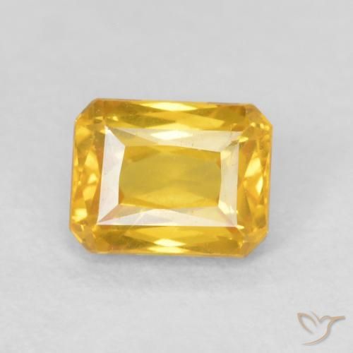 0.72ct Natürlicher Golden Saphir, Smaragdschliff, VVS-VS