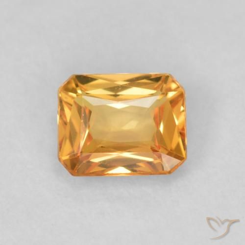 0.48ct Natürlicher Tiefes Orange-Gold Saphir, Smaragdschliff, VVS-VS