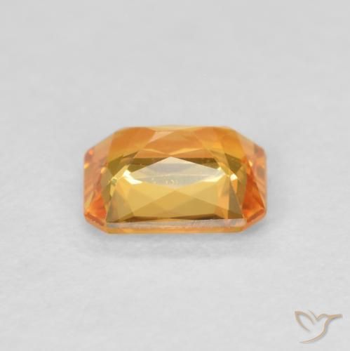 9,17 ctw natürlicher Tiefes Orange-Gold Saphir, Oktagonschliff, VVS-VS