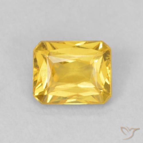 0.58ct Natürlicher Golden Saphir, Smaragdschliff, VVS-VS