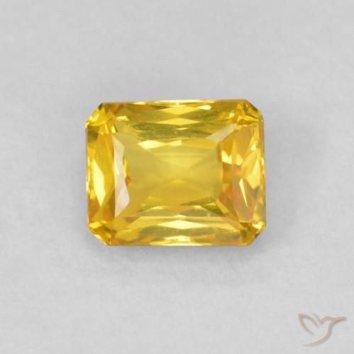 0.48ct Natürlicher Gold-Orange Saphir, Smaragdschliff, VVS-VS