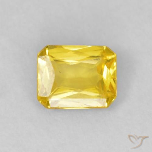 0.46ct Natürlicher Helles Honiggelb Saphir, Smaragdschliff, VVS-VS