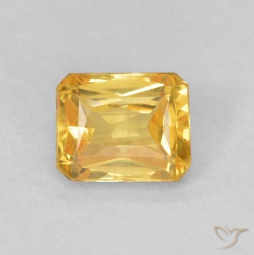 0.59ct Natürlicher Tiefes Goldorange Saphir, Smaragdschliff, VVS-VS