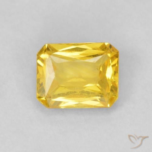 0.49ct Natürlicher Honiggelb Saphir, Smaragdschliff, VVS-VS