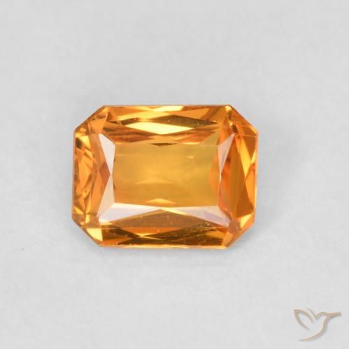 0.45ct Natürlicher Mittelorange Saphir, Smaragdschliff, VVS-VS