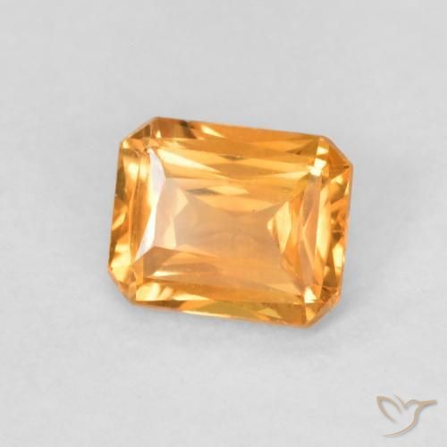 9,17 ctw natürlicher Medium Light-Orange Saphir, Oktagonschliff, VVS-VS