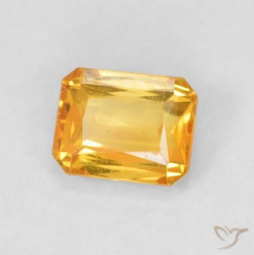 9,17 ctw natürlicher Dunkelorange-Gold Saphir, Oktagonschliff, VS