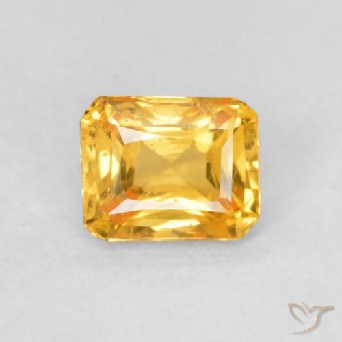 0.53ct Natürlicher Tiefes Orange-Gold Saphir, Smaragdschliff, VS