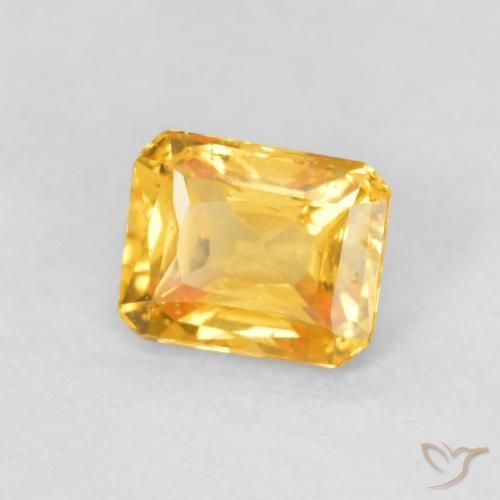 9,17 ctw natürlicher Tiefes Orange-Gold Saphir, Oktagonschliff, VS