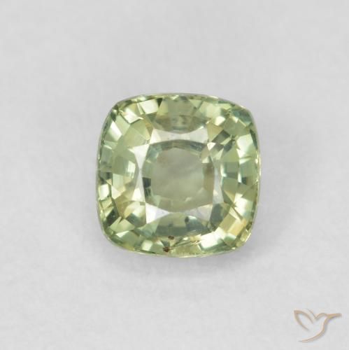 0.57ct Natürlicher Sehr helles Grün Saphir, Kissen, VS