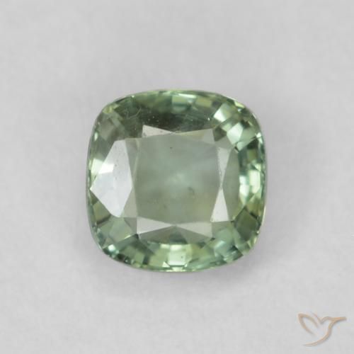 0.69ct Natürlicher Helles Salbeigrün Saphir, Kissen, VS
