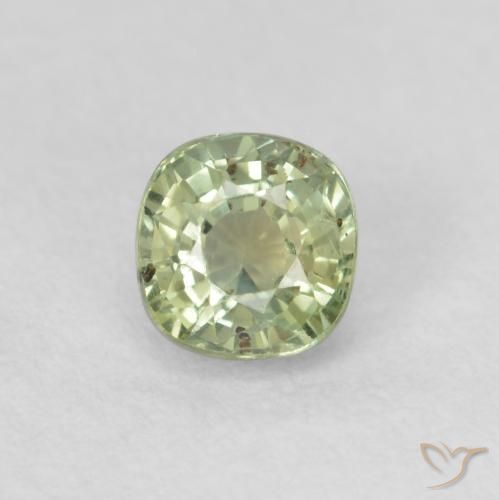 0.55ct Natürlicher Sehr helles Salbeigrün Saphir, Kissen, VS