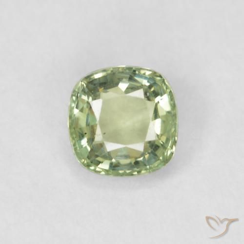 0.43ct Natürlicher Sehr helles Salbeigrün Saphir, Kissen, VS