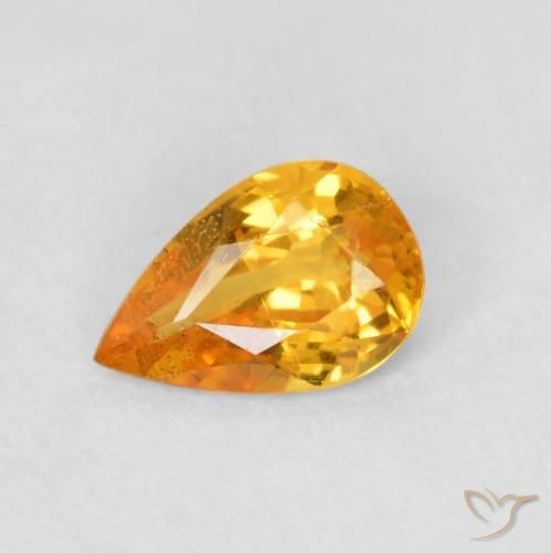 0.40ct Natürlicher Orange-Gold Saphir, Birnenform, VS