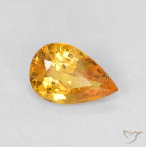 9,17 ctw natürlicher Orange-Gold Saphir, Birnenform, VS