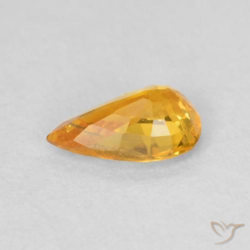 9,17 ctw natürlicher Orange-Gold Saphir, Birnenform, VS