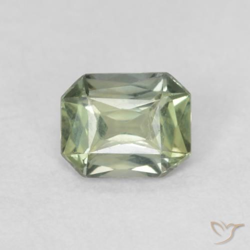 0.46ct Natürlicher Helles Salbeigrün Saphir, Oktagonschliff, VVS, Photo A