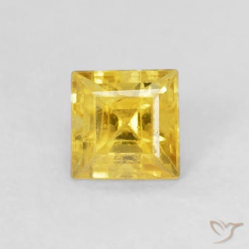 0.55ct Natürlicher Mittelgelb Saphir, Quadrat, VS